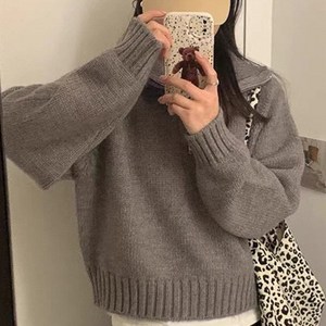 cottonpeko 기본핏 칼라 반집업디자인 여성 뜨 니트티 도톰 뽀송뽀송 예쁜 여성의류