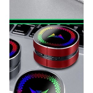LED 골전도 스피커 미니 블루투스 TWS 무선 스테레오 듀얼 사운드 채널 오디오 박스 FM 라디오 포함 험버드 스피커, 빨간