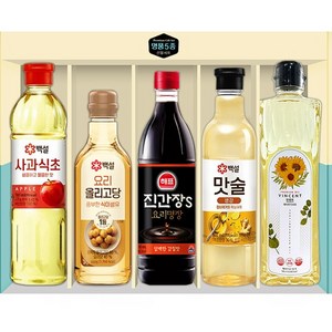 명품 5종 선물세트 / 명절선물 추석선물세트 단체선물 답례품 간장 올리고당 맛술 식초 해바라기씨유, 1개