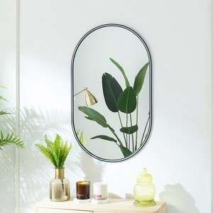 이안 욕실 화장대 벽걸이 PVC 거울, 색상 선택:02. 블랙