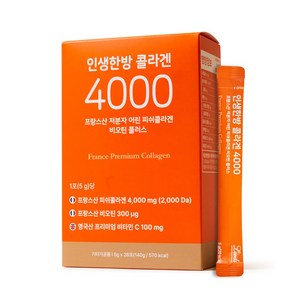 인생한방 콜라겐 4000 프랑스산 저분자 어린 피쉬 콜라겐 비오틴 플러스, 140g, 1개