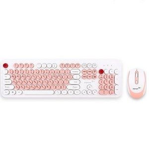 엔투스 CJ ENM 04V RETRO 무선 키보드 + 마우스 세트, 일반형, N ENTUS 04V RETRO, 핑크 V2