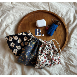 타이디 귀여운 복조리 스트링 조리개 핫팩 다용도 화장품 복주머니 생리 파우치 1+1+1 3종 세트