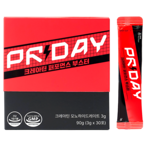 PRDAY 크레아틴 퍼포먼스 부스터 크레아퓨어 모노하이드레이트 레몬맛, 1박스, 30회분