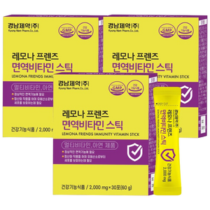 경남제약 레모나프렌즈 면역비타민 스틱, 3개, 60g