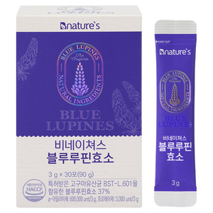비네이쳐스 블루루핀 효소(루피니빈) 3g x 30포(90g) / 1통, 1박스, 30회분