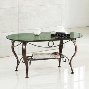 플라워가구 쇼파테이블(엔틱프레임 화이트프레임)브론즈유리 청유리, 쇼파테이블(엔틱프레임)청유리