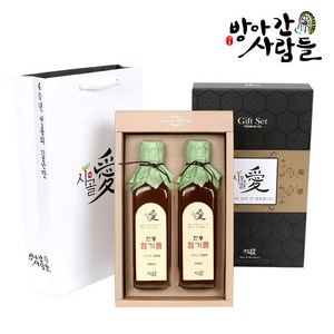 방앗간 사람들 국산 참기름 들기름 생들기름 선물세트, 국산 참기름300ml+참기름300ml, 2병선물박스