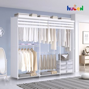 휴센 갤럭시 2510B 옷장 드레스룸, 2510B화이트+측판+콤비 롤스크린