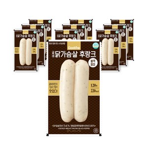 굽네 닭가슴살 후랑크 블랙페퍼 소시지, 120g, 10개