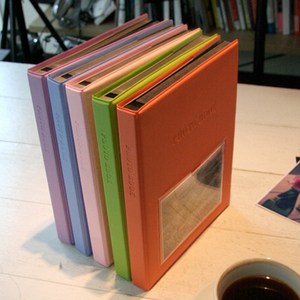 고급 접착 속지 대용량 칼라 미니 앨범, 앨범(연핑크), 속지(화이트), 25매