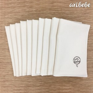 아리베베 무형광 거즈 엠보 밤부 손수건, 오가닉, 10개