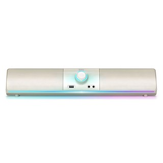 브리츠 RGB SoundBar 2채널 컴퓨터 게이밍 블루투스 겸용 사운드바 스피커, 아이보리, BZ-T1BT