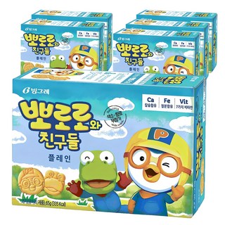 빙그레 뽀로로와 친구들 플레인 크래커, 65g, 6개 어린이식품