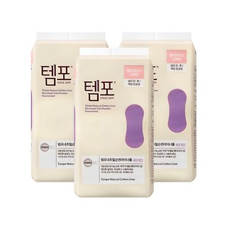 템포 내추럴 순면 팬티라이너, 롱, 40개입, 3개