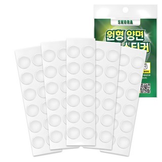 스코라 양면 접착 스티커 투명 20mm, 60개