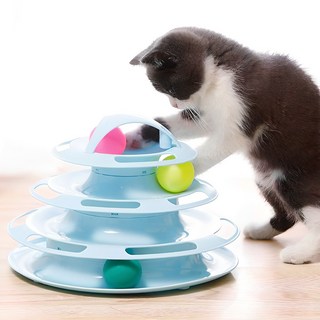 발라당 고양이 4단 공놀이 장난감 블루 1개 상품 이미지