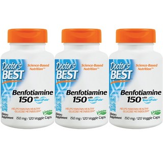 Doctor's BEST 苯磷硫胺素食膠囊 150mg, 120顆, 3瓶