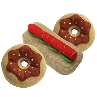 펫모닝 애견 장난감 도너츠랑 햄버거 PMD-160, 랜덤 발송, 3개, 3개