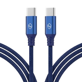 신지모루 USB-C 타입 더치 패브릭 케이블, 2m, Blue, 2개입