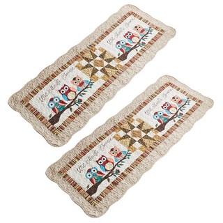 바이데코 순면 워싱 주방매트겸 쇼파매트 부엉이 2p