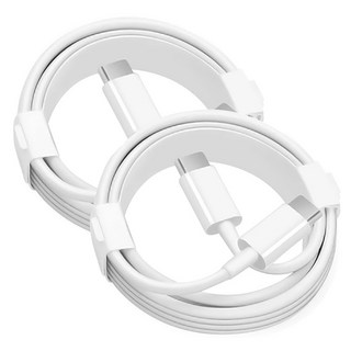 808 C to C타입 PD 초고속 충전 핸드폰 케이블 60W, 2m, 화이트, 2개