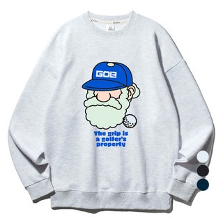 앨빈클로 남녀공용 마틴 골프 그립 오버핏 맨투맨 더블코튼 MAR695
