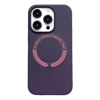 理享家 馬卡龍磁吸magsafe手機軟殼, iPhone 14 Pro/i14 Pro, 紫色, 無線充電, 果紫色