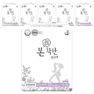 유기농본 착한 생리대 날개형, 오버나이트, 20개입, 6개