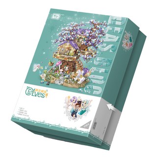LoZ 微型積木 LOZ1065 3991片, 滿天星精靈樹屋積木, 1盒