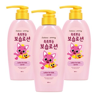 베비언스 핑크퐁 촉촉뽀송 보습로션 스윗피치향, 3개, 380ml