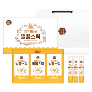 제주벌꿀스틱 달콤허니 6호 + 쇼핑백, 120g, 3개