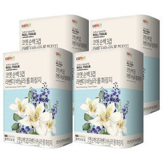 코멧 순백 3겹 라벤더 바닐라 롤화장지 30m, 30개입, 4개
