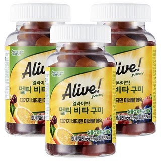 얼라이브 멀티 비타 구미, 60정, 3개