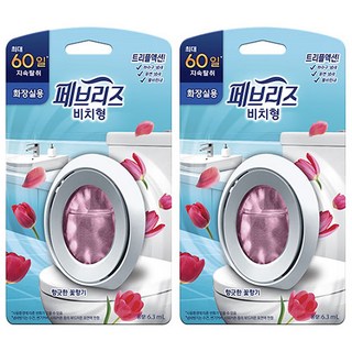 페브리즈 화장실용 비치형 방향제 본품 향긋한 꽃향기, 6.3ml, 2개