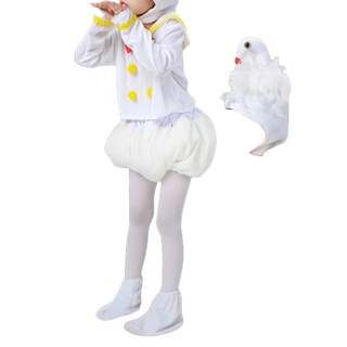 愛北鼻 萬聖節動物變裝服,可愛造型舒適面料, 萬聖節派對兒童服裝, 1入, 白色