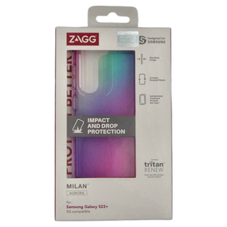 ZAGG 米蘭手機殼，S23+/S23 Ultra適用，纖薄設計，防摔保護殼，抗菌塗層，環保材質, Samsung Galaxy S23 Plus, 極光