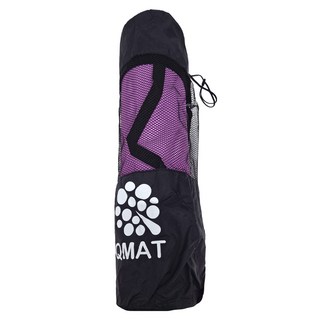 QMAT 瑜珈墊 Set, 雙面壓紋設計,防滑抗汗,柔軟材質,回彈性佳,易於清潔,附贈網袋, 180 x 60 x 0.8cm, 紫色 + 黑色, 1組