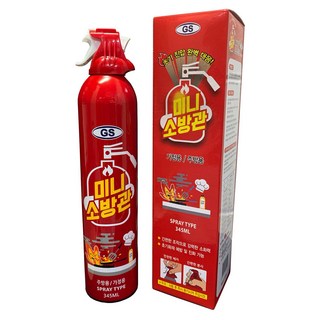 지에스켐 미니소방관 차량용 소화기, 345ml, 혼합색상, 1개