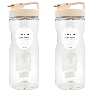 LocknLock 樂扣樂扣 PET冷水壺, 奶茶色, 1.2L, 2個