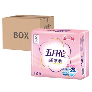 五月花 蓬厚柔頂級抽取衛生紙 100張, 12包, 6袋