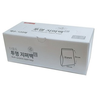 생활을그리다 다용도 투명 지퍼백, 대(L), 120개입, 1개
