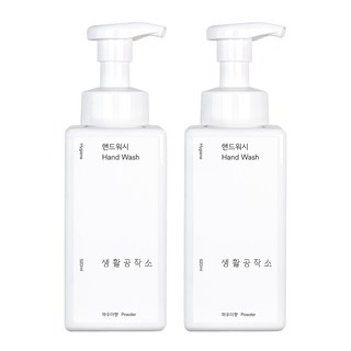 생활공작소 핸드워시 솝 용기 파우더향, 2개, 520ml