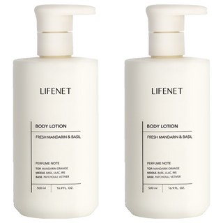 라이프넷 바디로션 프레쉬 만다린 앤 바질, 500ml, 2개