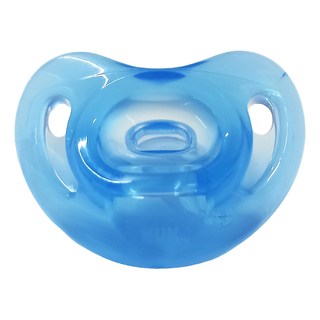 NUK SENSITIVE全矽膠安撫奶嘴, 100%柔軟矽膠, 0-6個月, 藍色, 1個