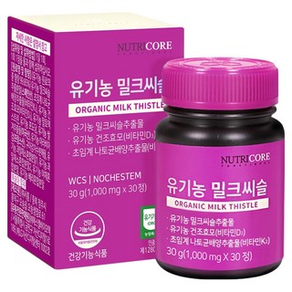 뉴트리코어 유기농 밀크씨슬, 30정, 1개