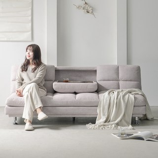 보니애가구 모아나 소파 베드 3인용 방문설치, 라이트 그레이