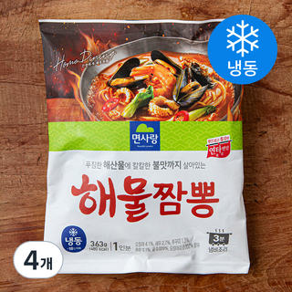 면사랑 해물짬뽕 1인분 (냉동), 363g, 4개 대표 이미지 - 짬뽕라면 추천