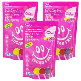 카라멜세르단 슈가프리 무설탕 볼롤리팝 막대사탕, 150g, 3개