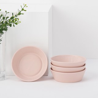 Bloom at home Strisha深餐盤 小, 迷霧玫瑰, 4個